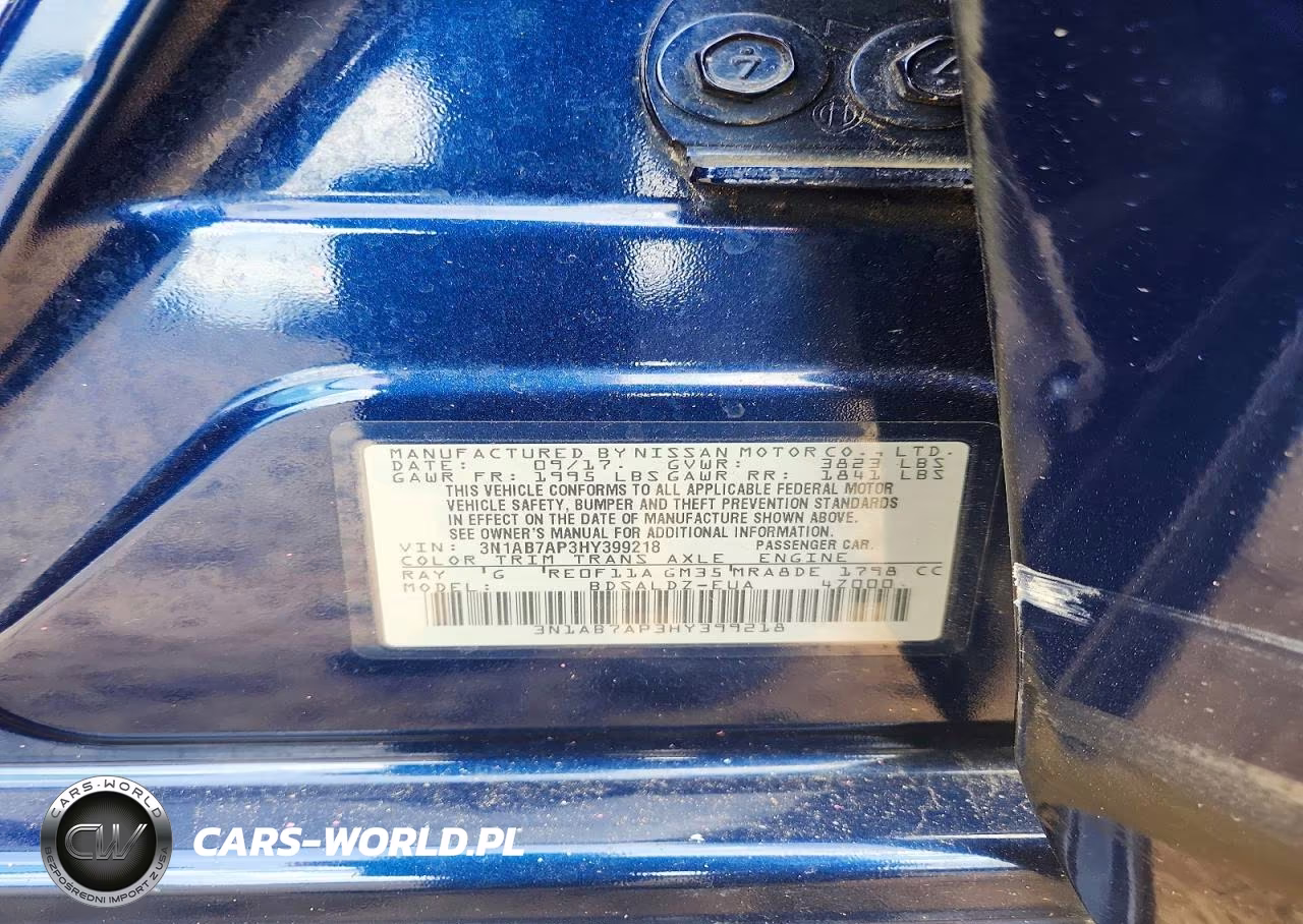 2017 Nissan Sentra Sv VIN:3N1AB7AP3HY399218 - 12