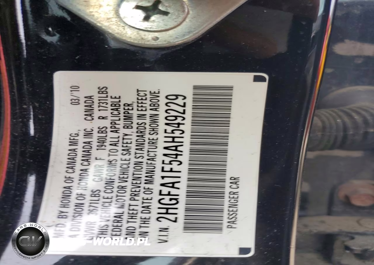 2010 Honda Civic Lx VIN:2HGFA1F54AH549229 - 12