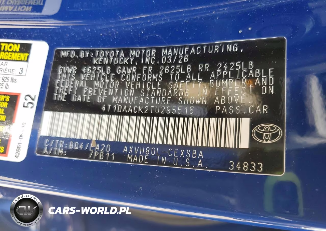 2026 Toyota Camry Se VIN:4T1DAACK2TU295516 - 12