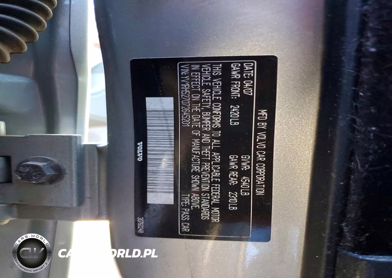 2007 Volvo S60 R VIN:YV1RH527072645201 - 12
