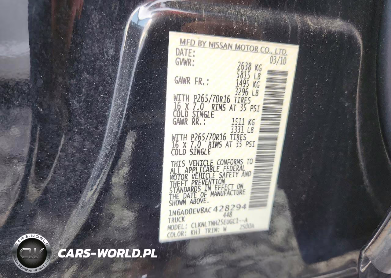 2010 Nissan Frontier Se V6 VIN:1N6AD0EV8AC428294 - 12