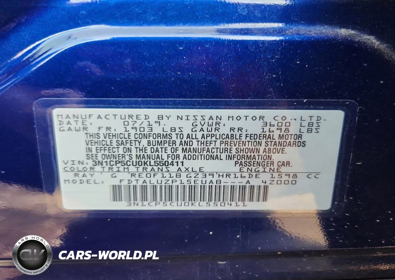 2019 Nissan Kicks Sr VIN:3N1CP5CU0KL550411 - 13