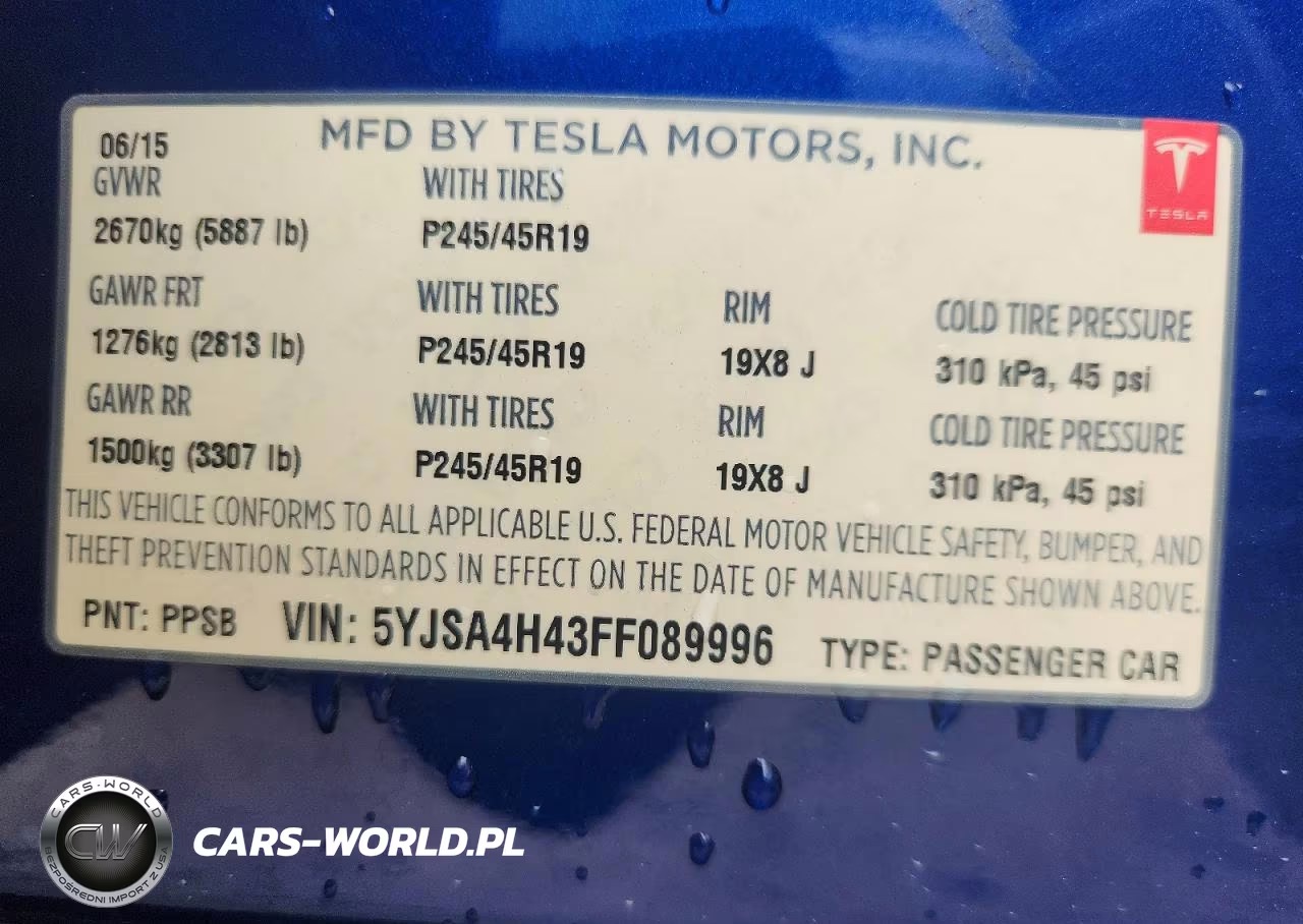 2015 Tesla Model S P85D VIN:5YJSA4H43FF089996 - 13