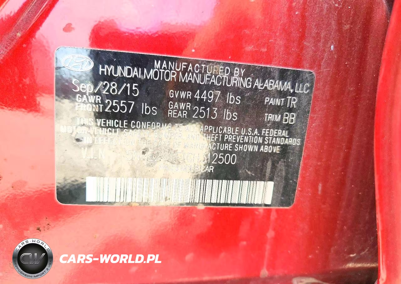 2016 Hyundai Sonata Se VIN:5NPE24AF1GH312500 - 12