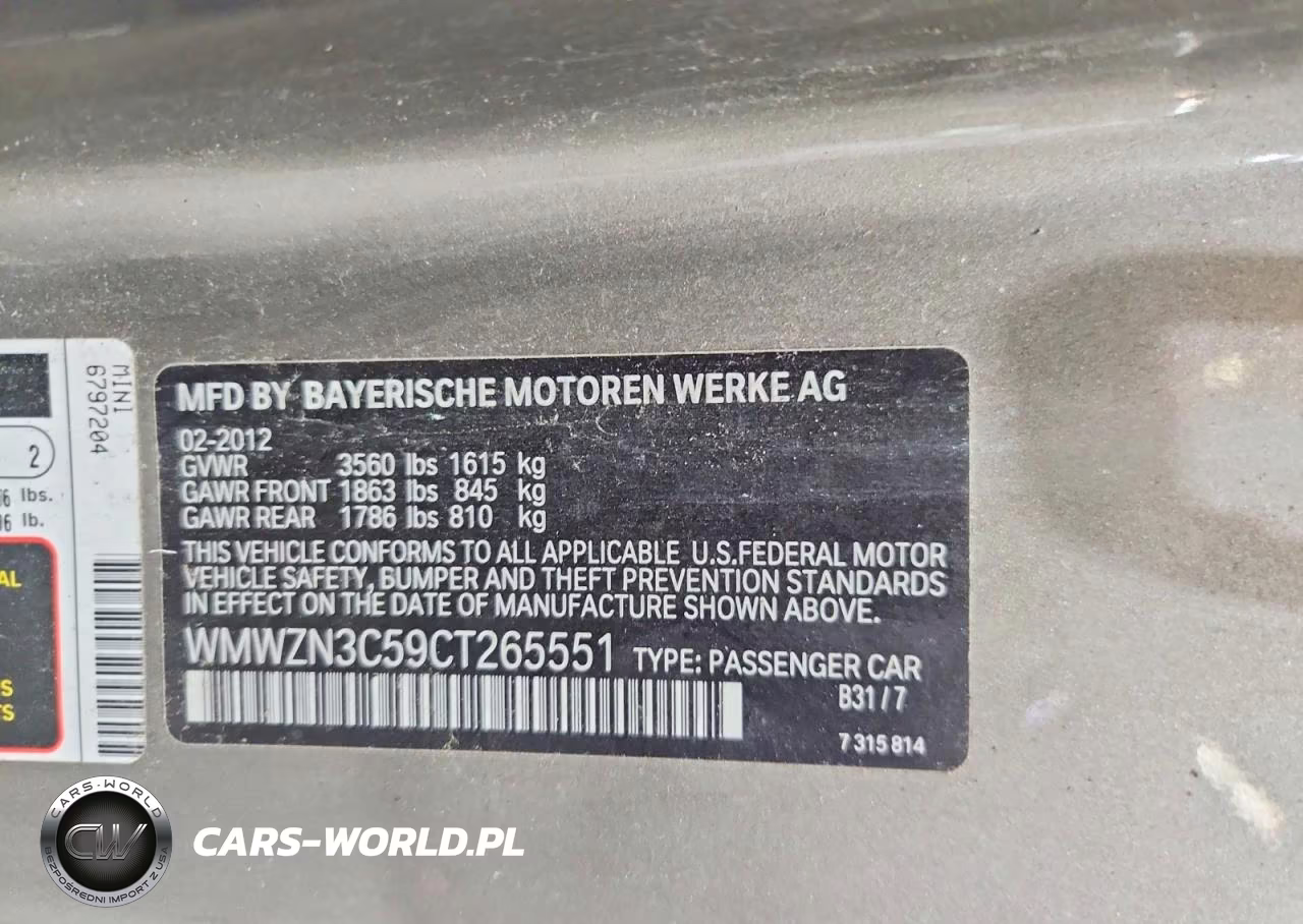 2012 Mini Cooper VIN:WMWZN3C59CT265551 - 12