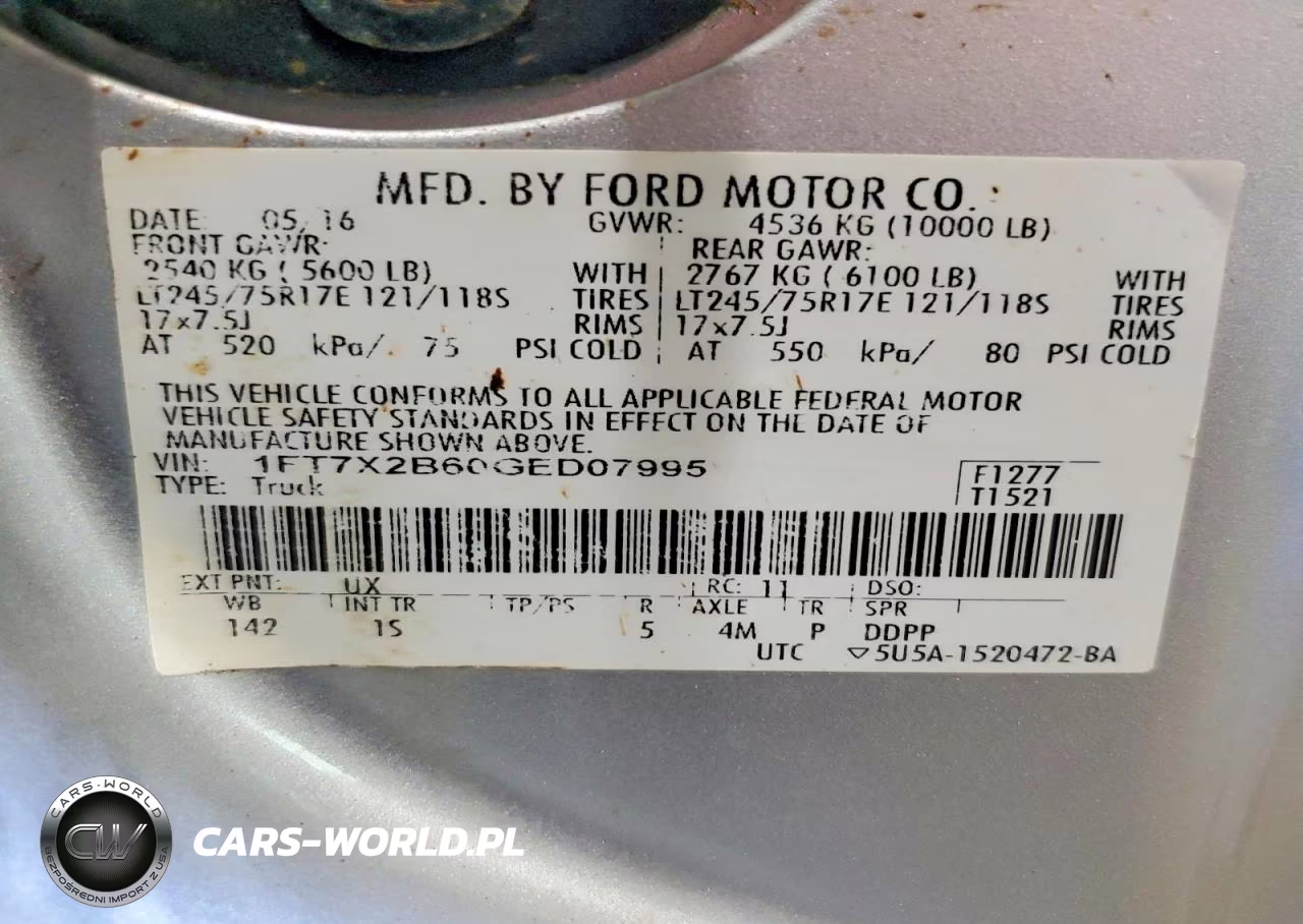 2016 Ford F250 Super Duty VIN:1FT7X2B60GED07995 - 12