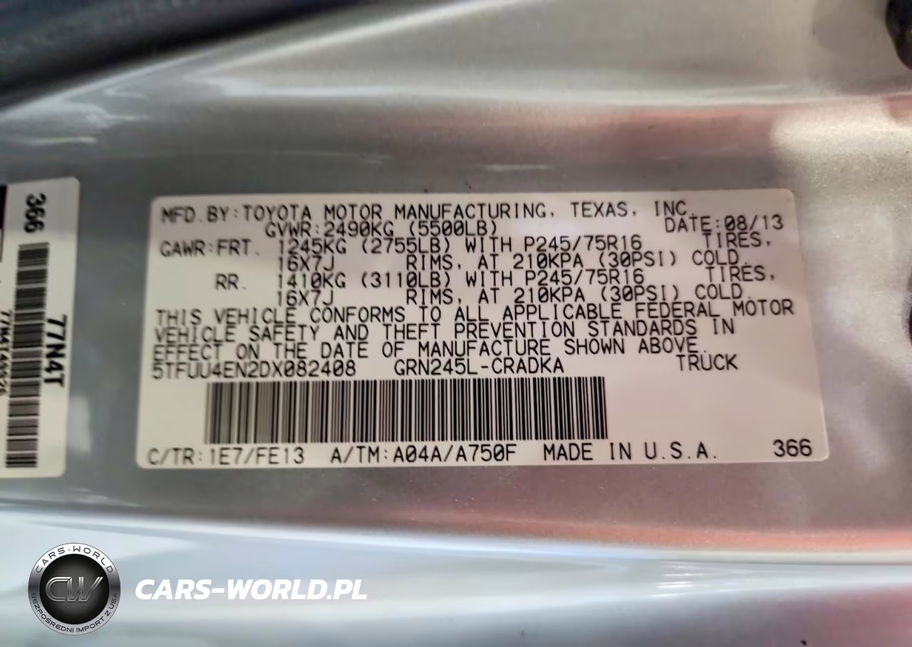 2013 Toyota Tacoma V6 VIN:5TFUU4EN2DX082408 - 12