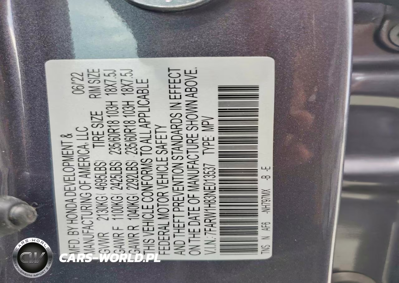 2022 Honda Cr-V Exl VIN:7FARW1H83NE013537 - 12