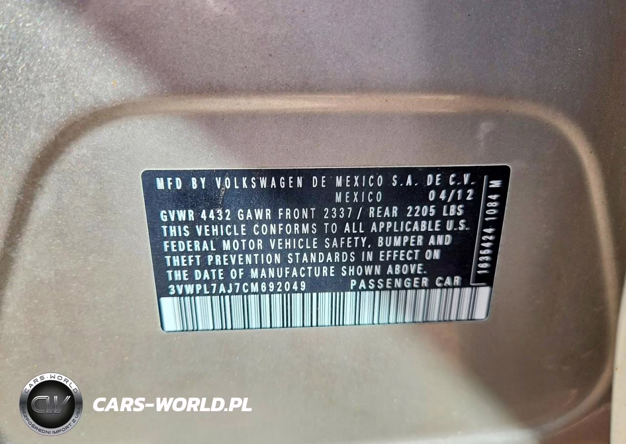 2012 Volkswagen Jetta Tdi VIN:3VWPL7AJ7CM692049 - 12