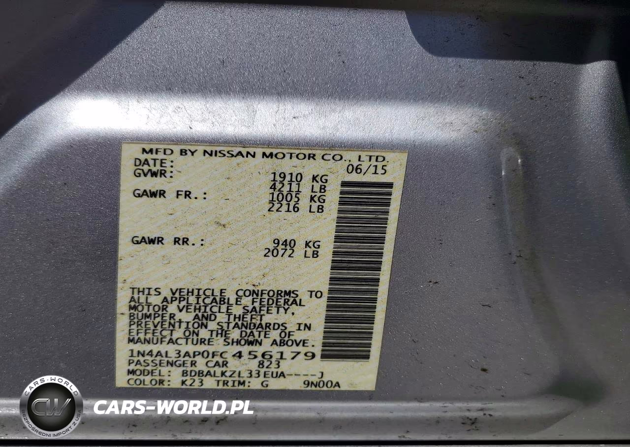 2015 Nissan Altima 2.5 Sv VIN:1N4AL3AP0FC456179 - 13