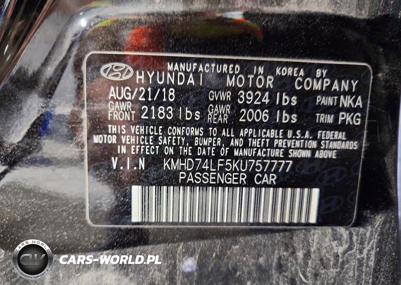 2019 Hyundai Elantra Se VIN:KMHD74LF5KU757777 - 13
