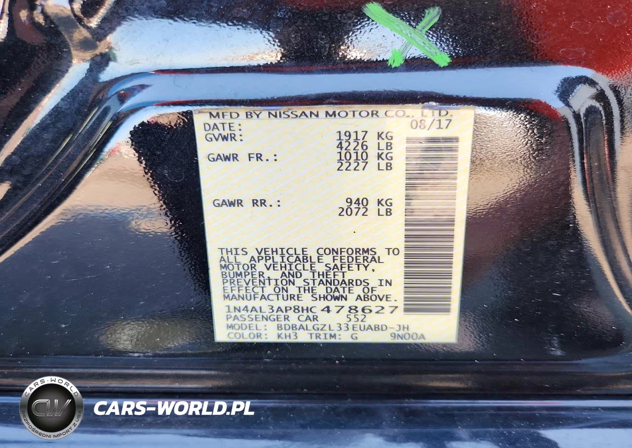 2017 Nissan Altima 2.5 VIN:1N4AL3AP8HC478627 - 13