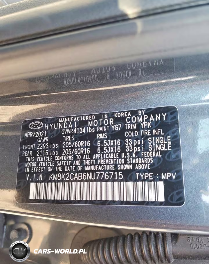 2022 Hyundai Kona Se VIN:KM8K2CAB6NU776715 - 12