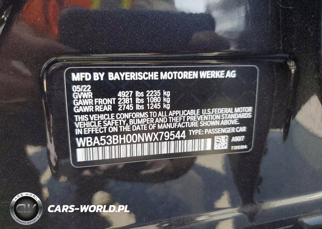 2022 BMW 530 I VIN:WBA53BH00NWX79544 - 13