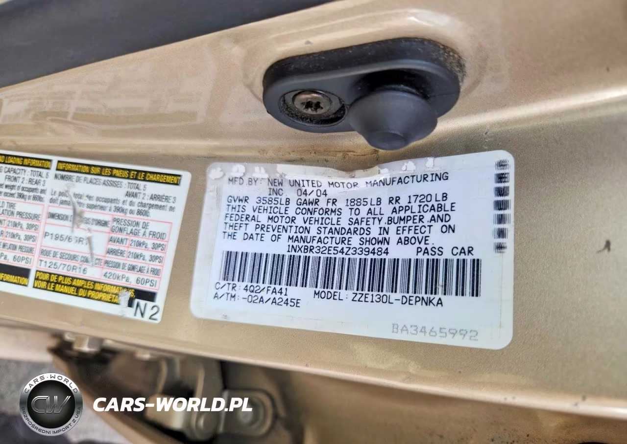 2004 Toyota Corolla Le 4D Sedan VIN:1NXBR32E54Z339484 - 12