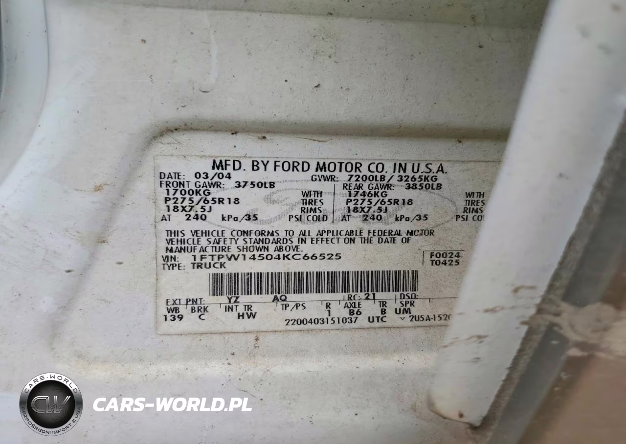 2004 Ford F150 Supercrew VIN:1FTPW14504KC66525 - 12