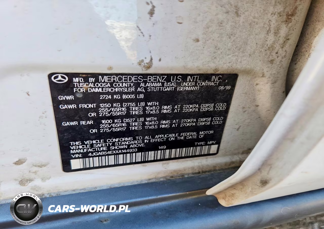 1999 Mercedes-Benz Ml 320 VIN:4JGAB54EXXA144933 - 13
