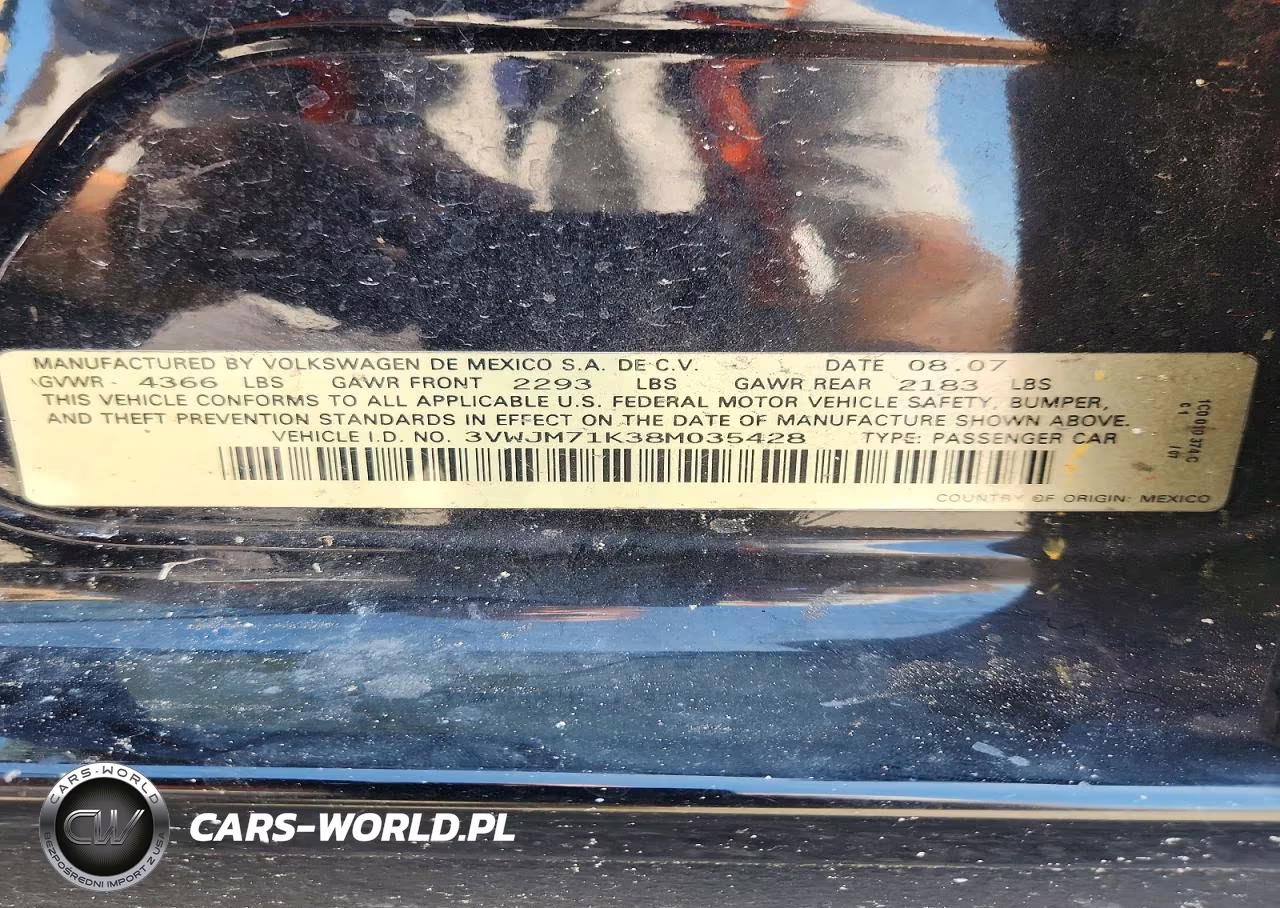 2008 Volkswagen Jetta S VIN:3VWJM71K38M035428 - 12