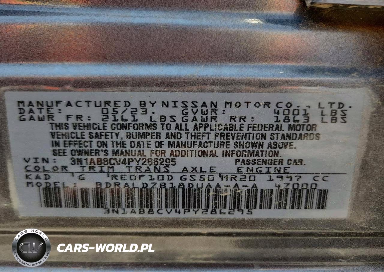 2023 Nissan Sentra Sv VIN:3N1AB8CV4PY286295 - 12