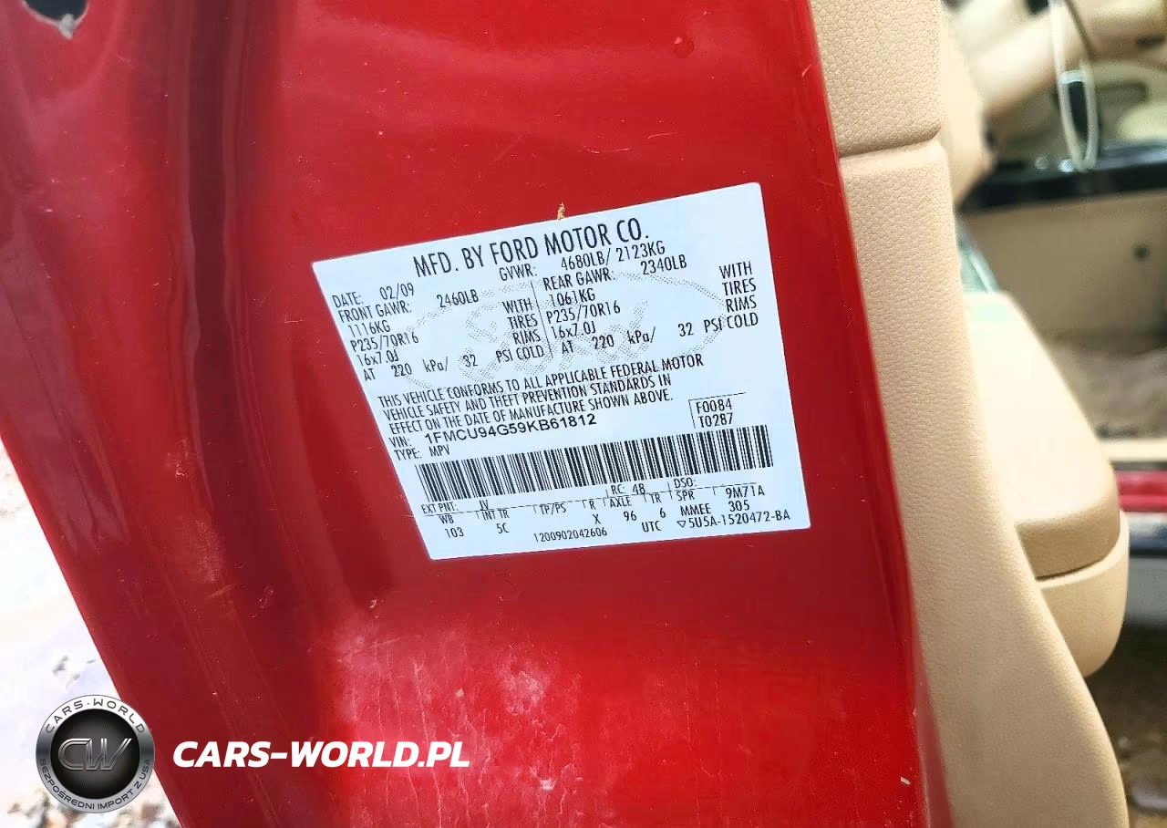2009 Ford Escape Limited VIN:1FMCU94G59KB61812 - 13