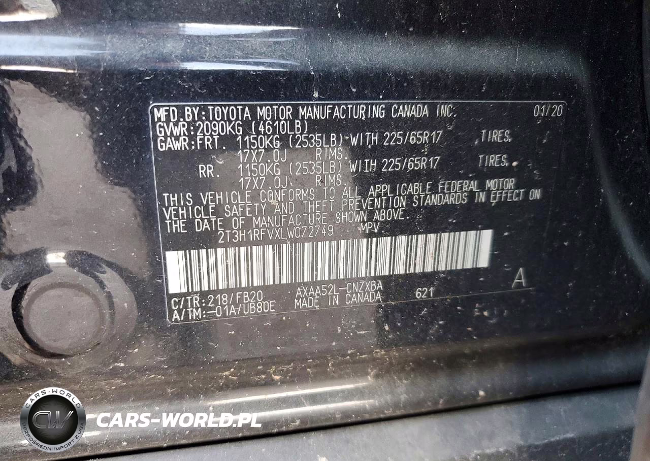 2020 Toyota Rav4 Le VIN:2T3H1RFVXLW072749 - 13