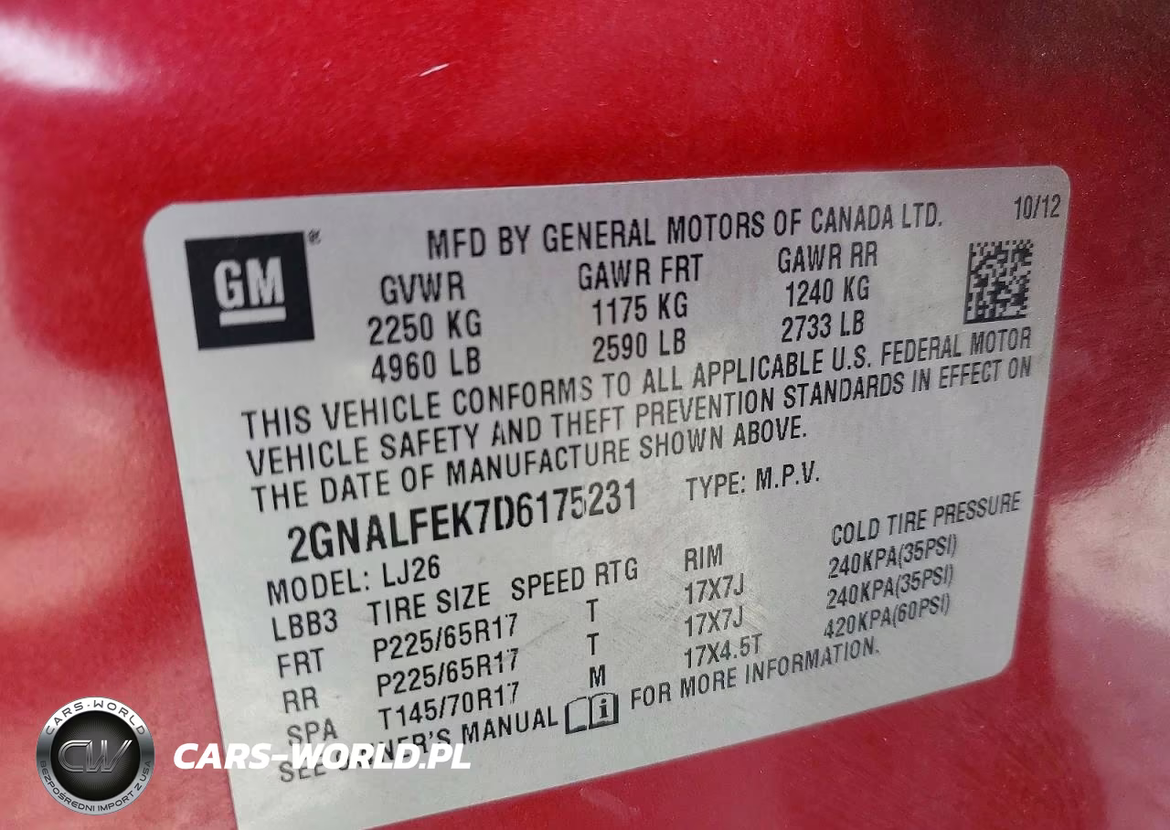 2013 Chevrolet Equinox Ltz VIN:2GNALFEK7D6175231 - 14