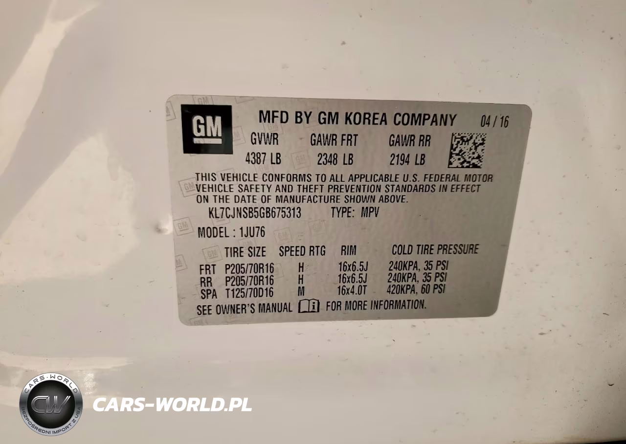 2016 Chevrolet Trax Ls VIN:KL7CJNSB5GB675313 - 14