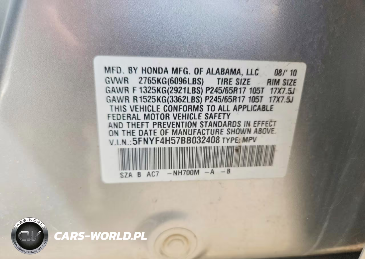 2011 Honda Pilot Exl VIN:5FNYF4H57BB032408 - 12