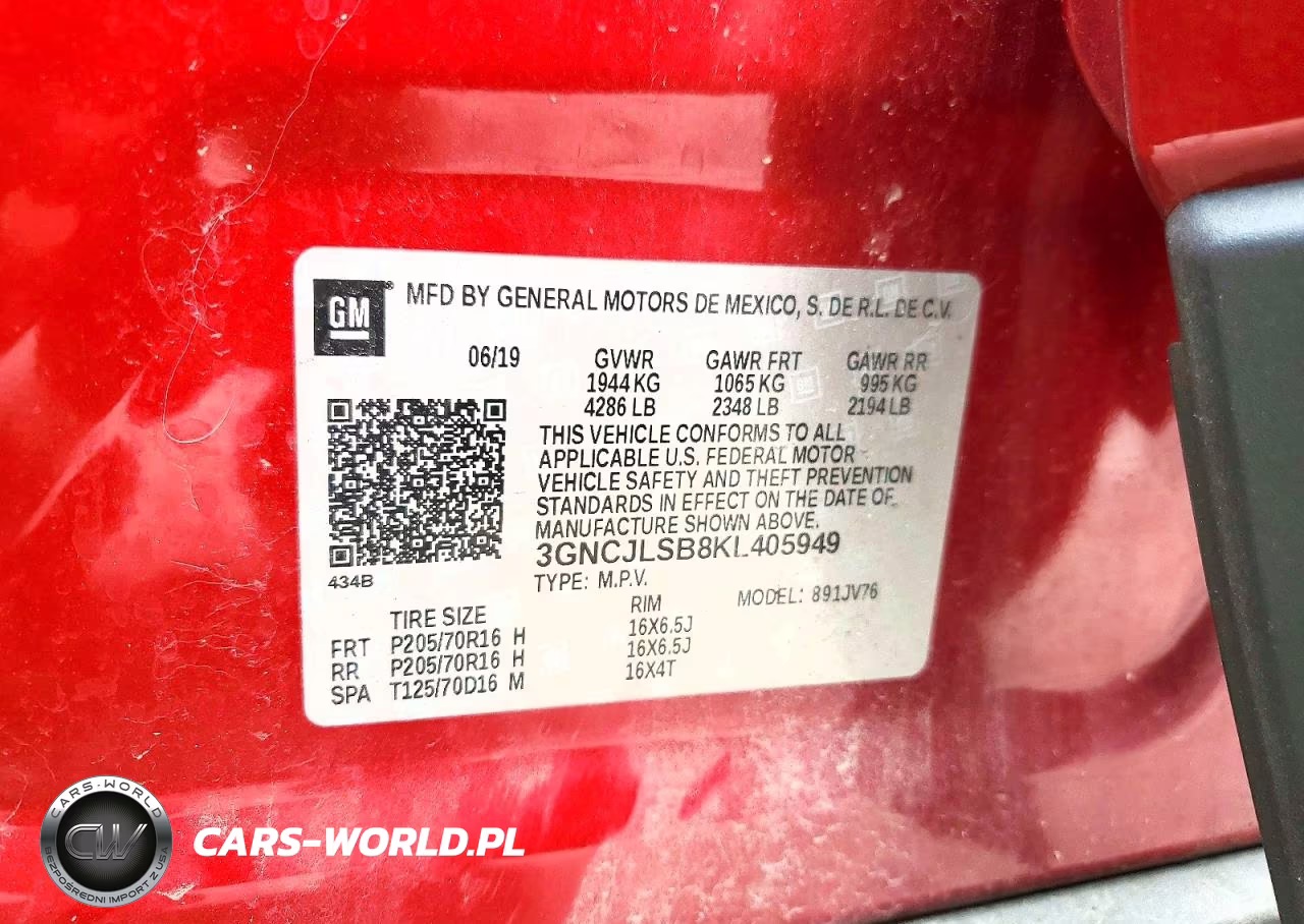 2019 Chevrolet Trax 1Lt VIN:3GNCJLSB8KL405949 - 13