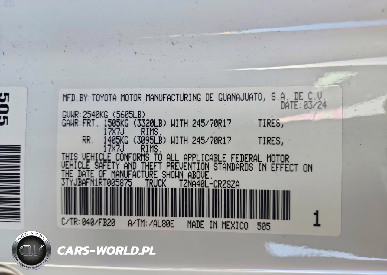 2024 Toyota Tacoma Sr5 VIN:3TYJBAFN1RT005875 - 12