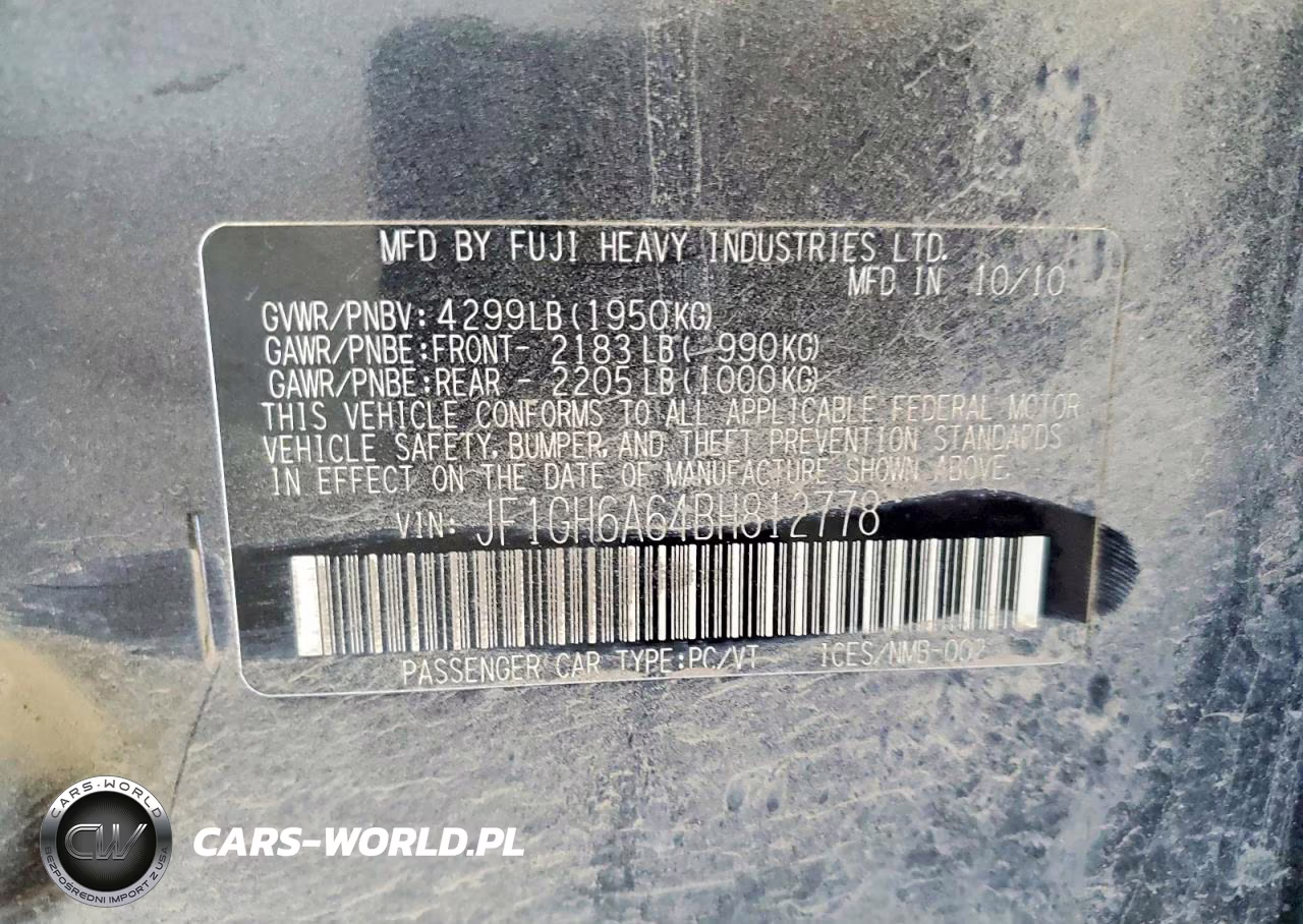 2011 Subaru Impreza 2.5I VIN:JF1GH6A64BH812778 - 13