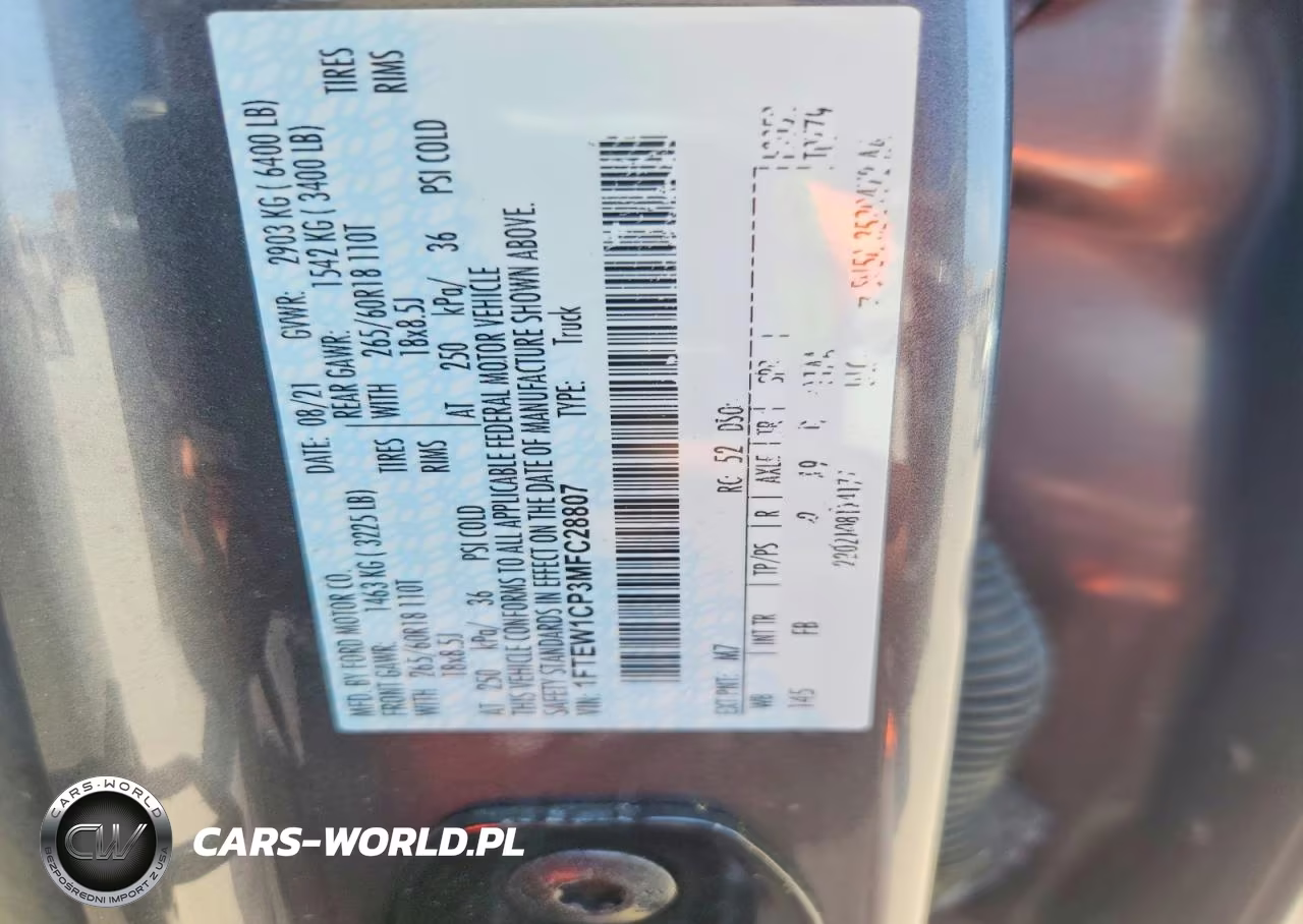 2021 Ford F150 Supercrew VIN:1FTEW1CP3MFC28807 - 12