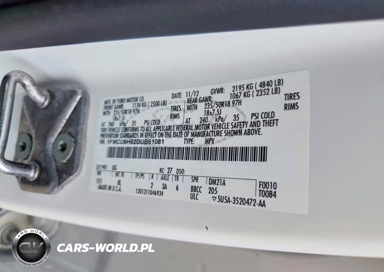 2013 Ford Escape Sel VIN:1FMCU9H92DUB61081 - 13