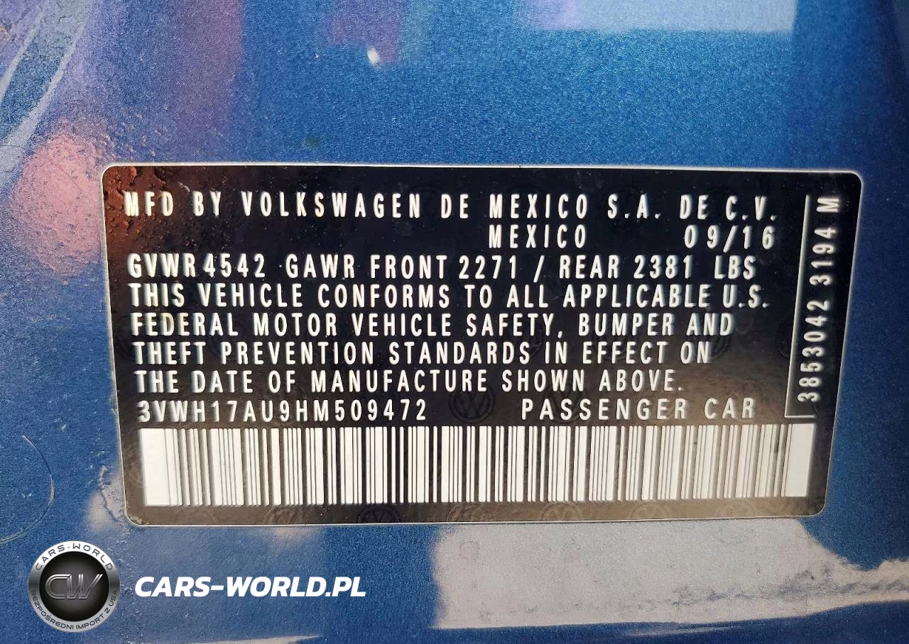 2017 Volkswagen Golf Alltrack S VIN:3VWH17AU9HM509472 - 14