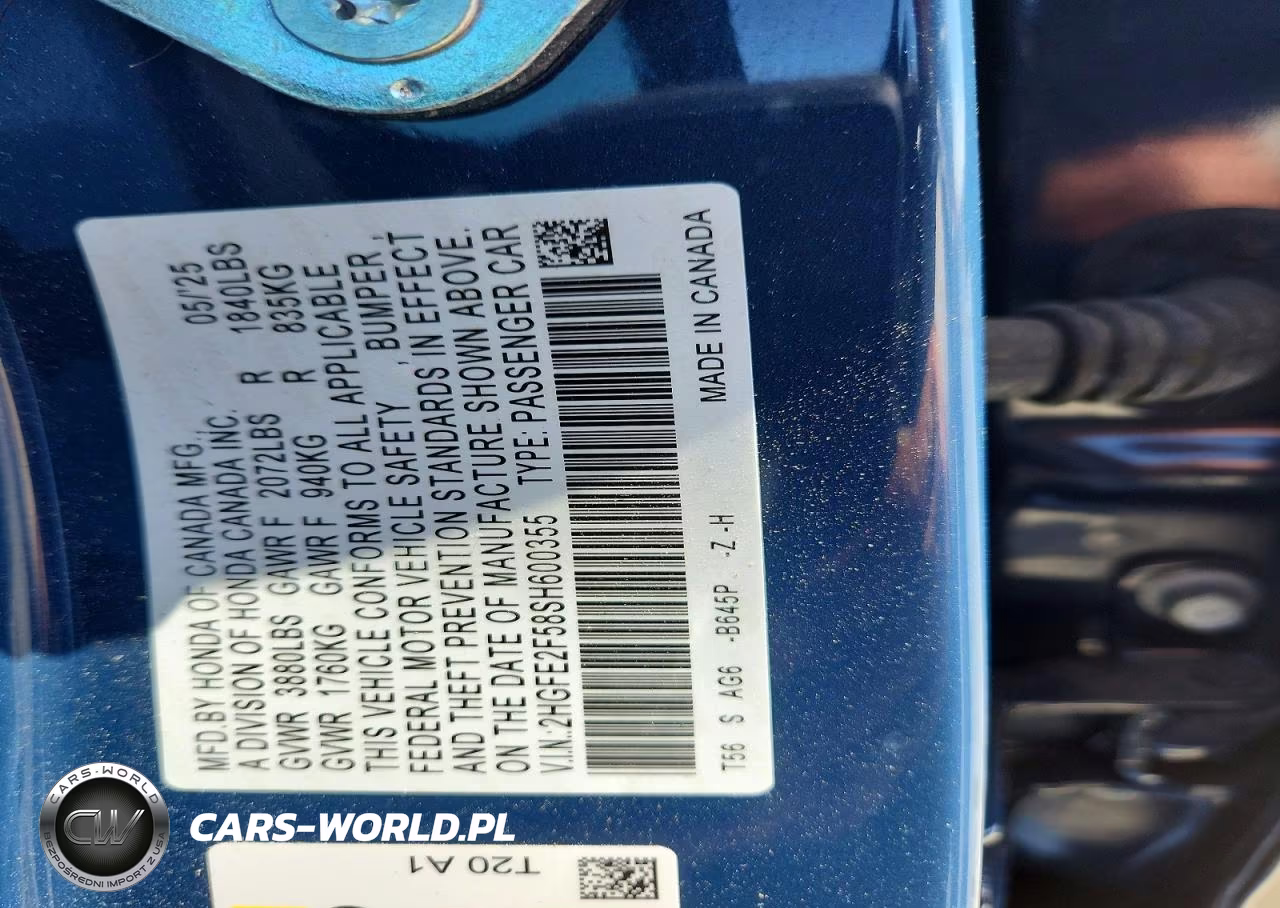 2025 Honda Civic Sport VIN:2HGFE2F58SH600355 - 12