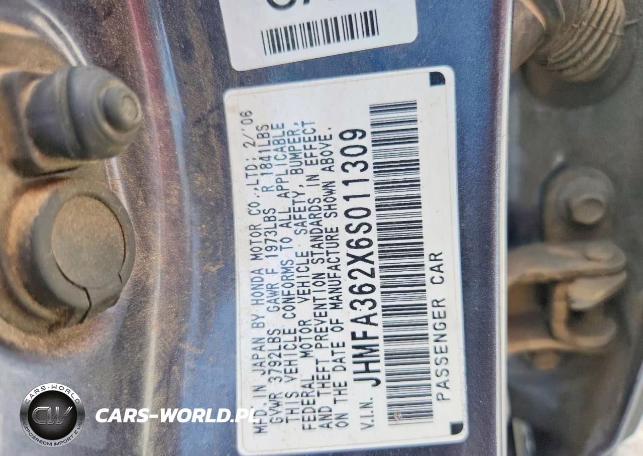 2006 Honda Civic Hybrid VIN:JHMFA362X6S011309 - 13