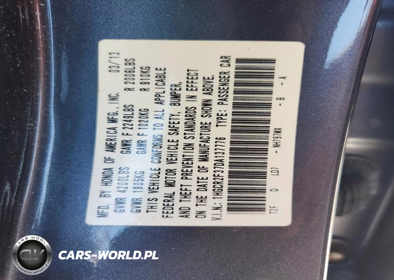 2013 Honda Accord Lx VIN:1HGCR2F37DA137776 - 13