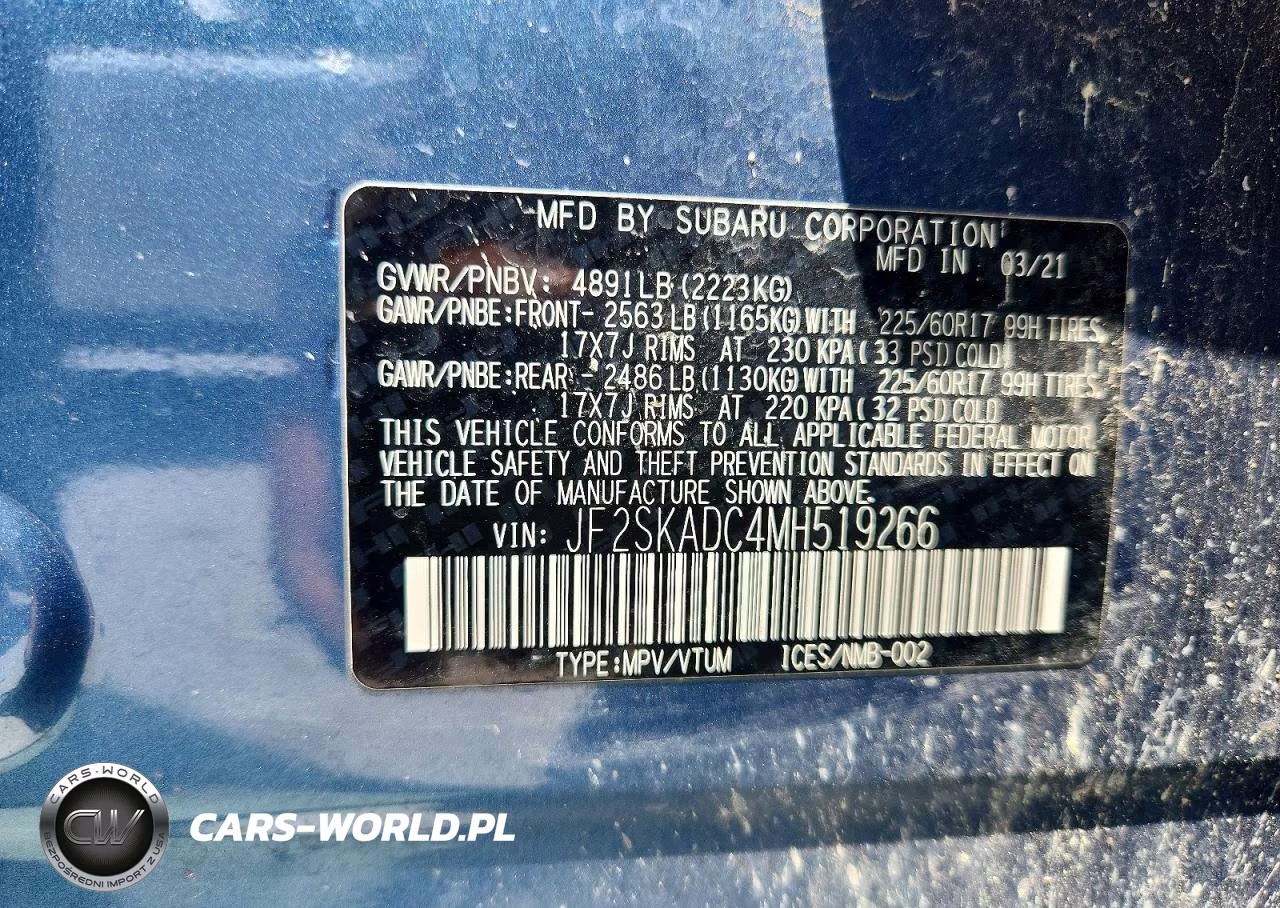 2021 Subaru Forester VIN:JF2SKADC4MH519266 - 14