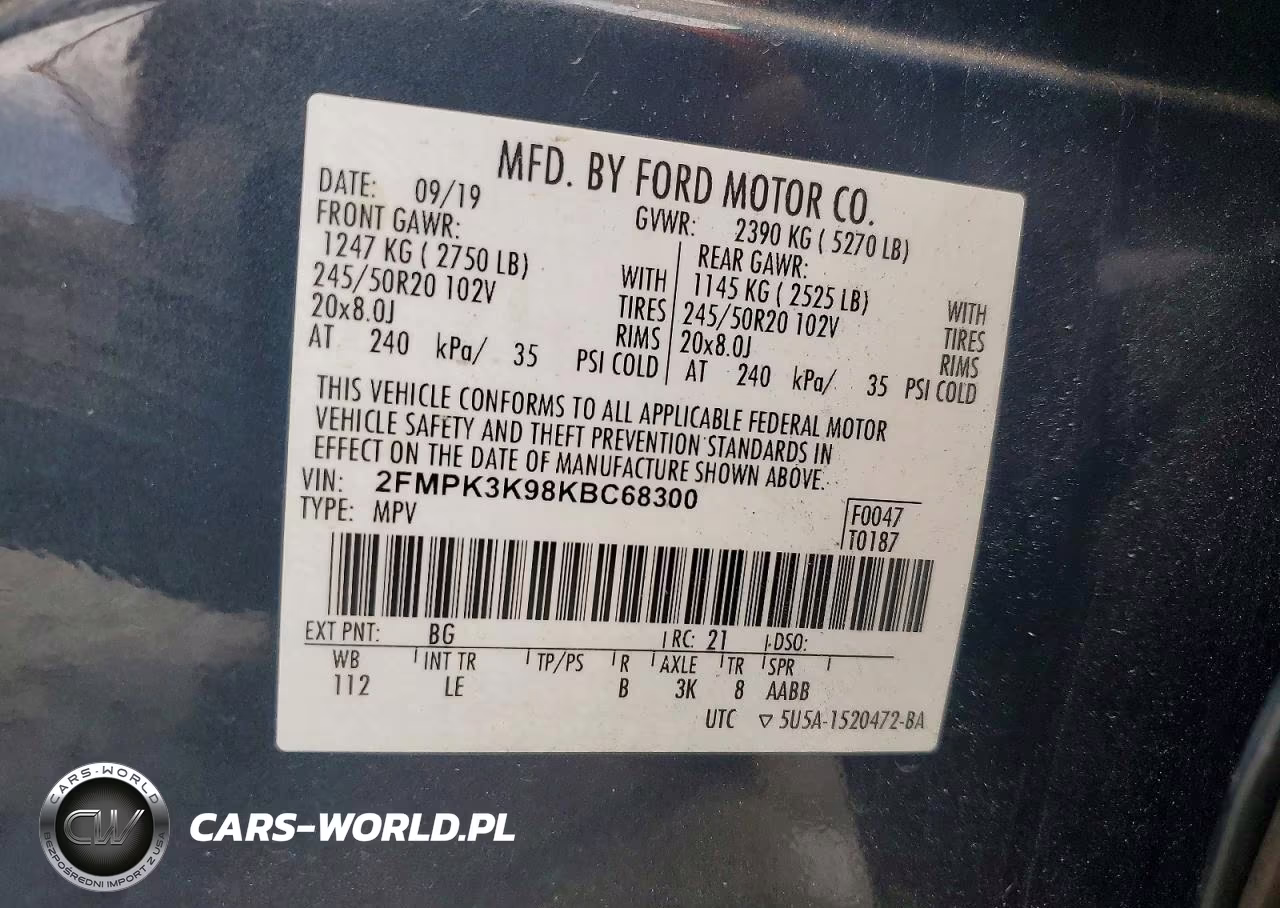 2019 Ford Edge Titanium VIN:2FMPK3K98KBC68300 - 14