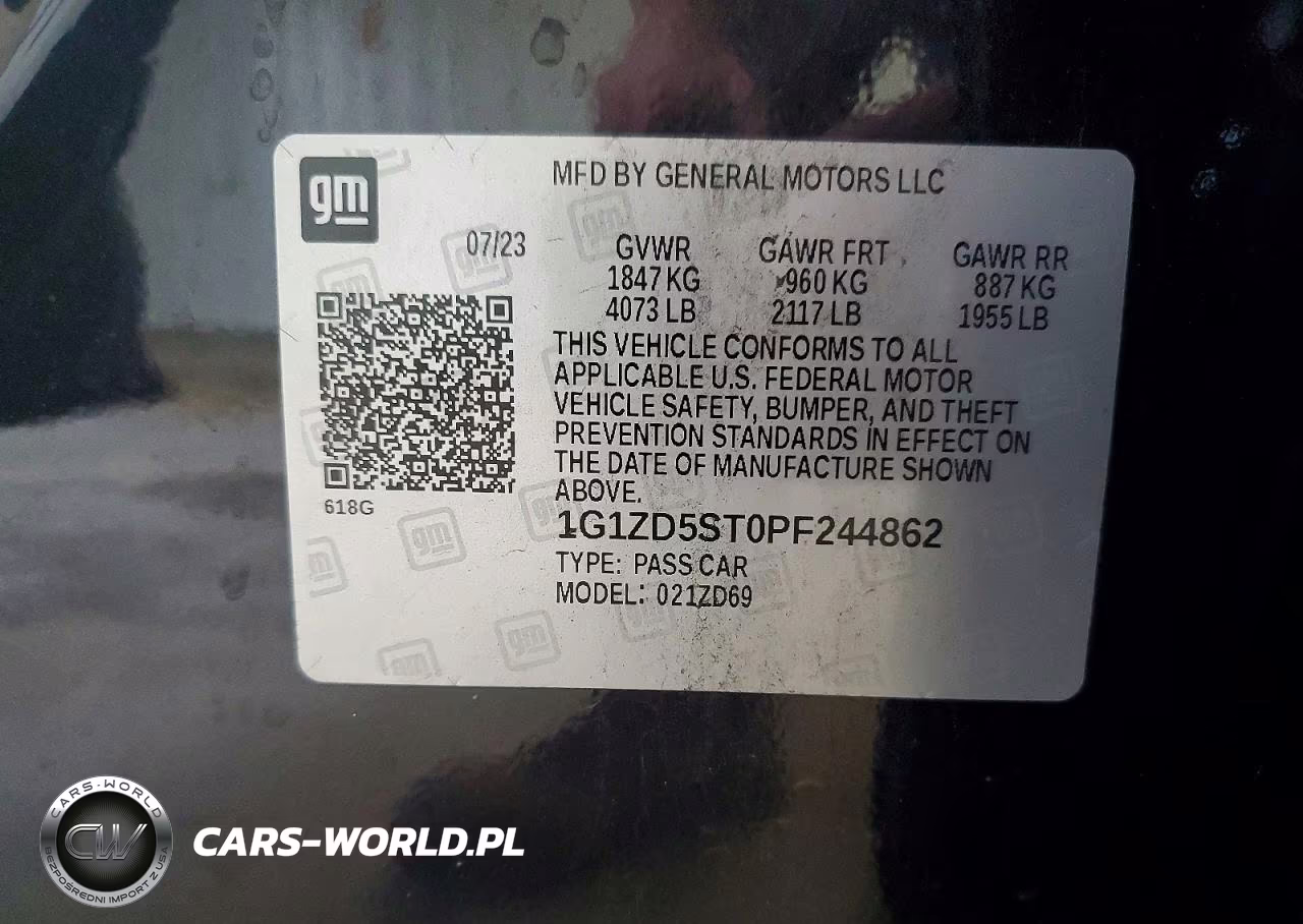 2023 Chevrolet Malibu Lt VIN:1G1ZD5ST0PF244862 - 12