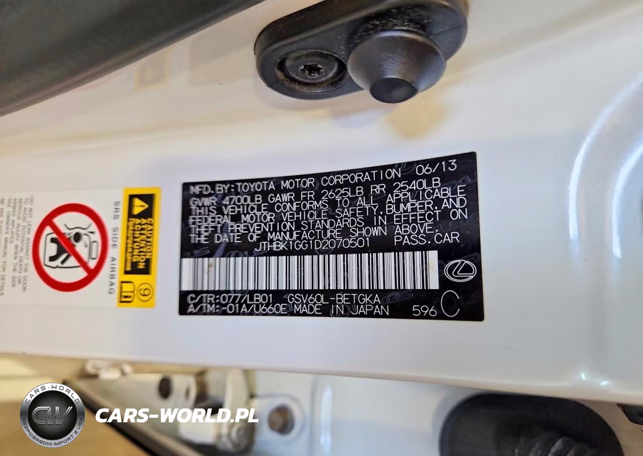 2013 Lexus Es 350 VIN:JTHBK1GG1D2070501 - 12