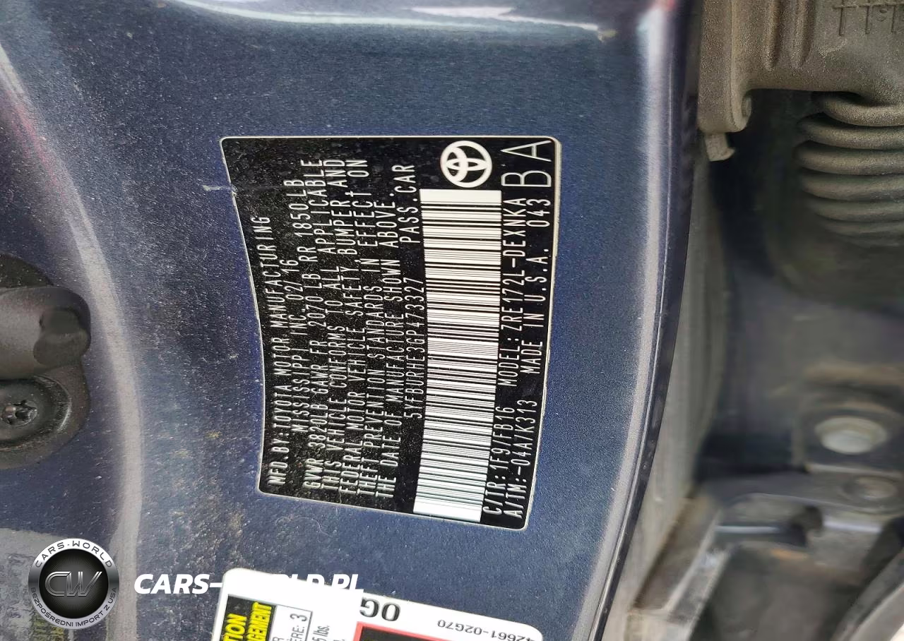 2016 Toyota Corolla Le VIN:5YFBURHE3GP473327 - 12
