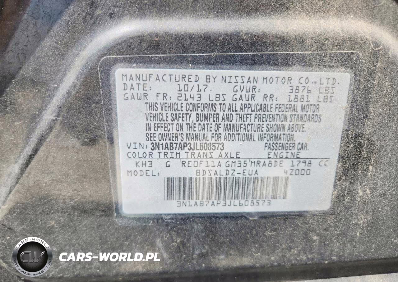2018 Nissan Sentra Sv VIN:3N1AB7AP3JL608573 - 12