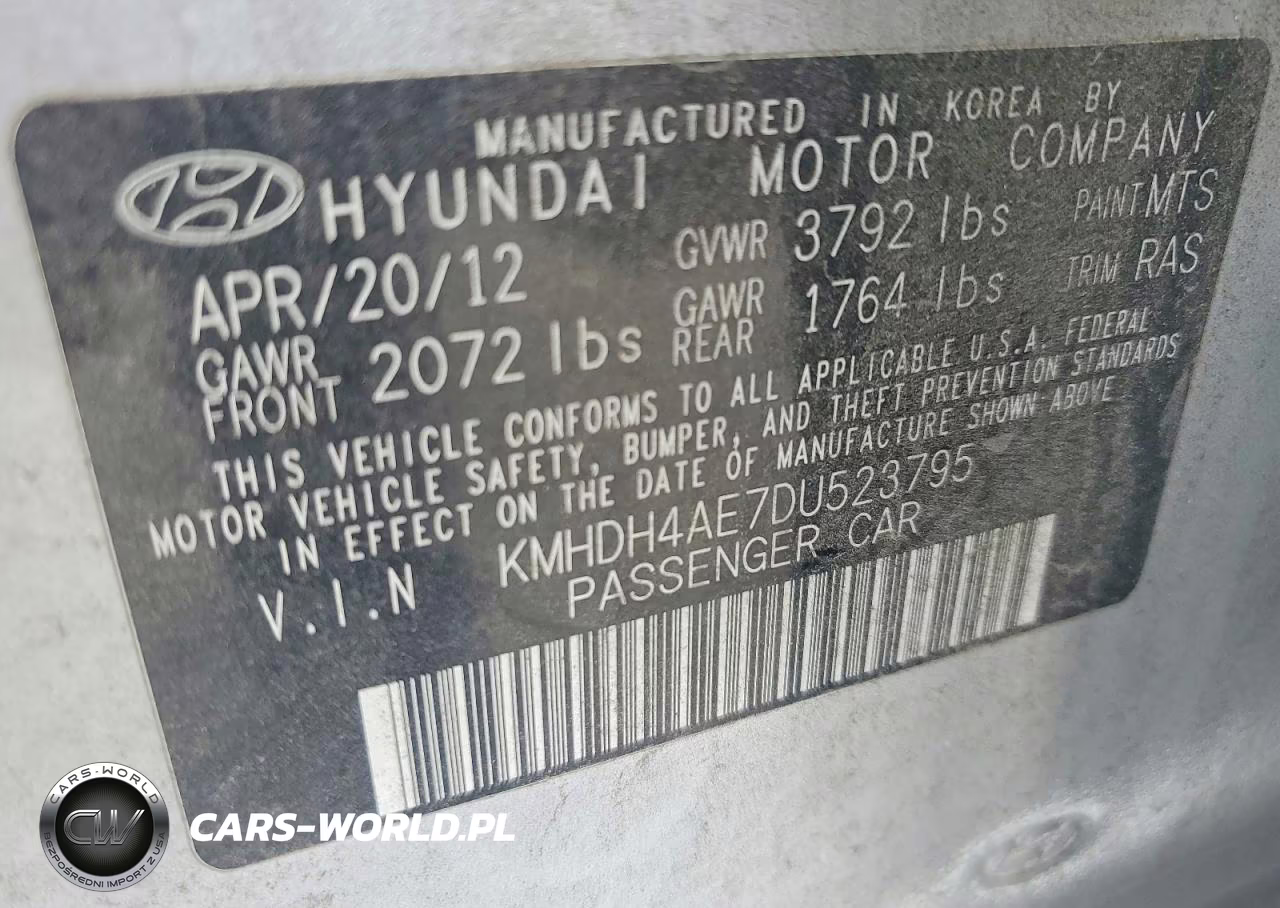 2013 Hyundai Elantra Gls VIN:KMHDH4AE7DU523795 - 13