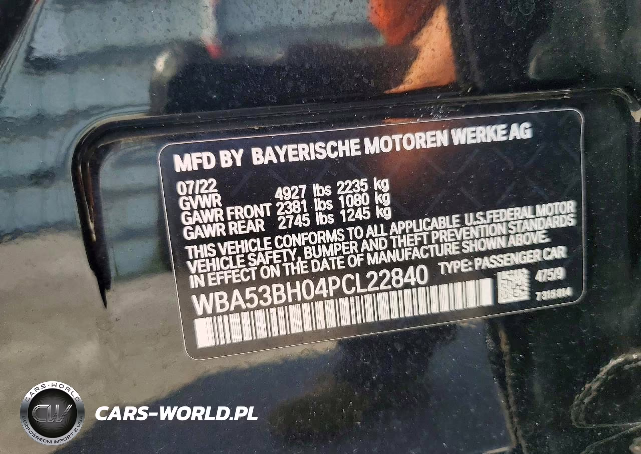 2023 BMW 530 I VIN:WBA53BH04PCL22840 - 12