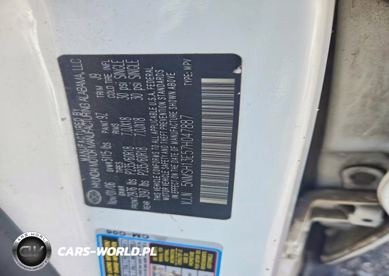 2007 Hyundai Santa Fe Se VIN:5NMSH13E57H047887 - 13