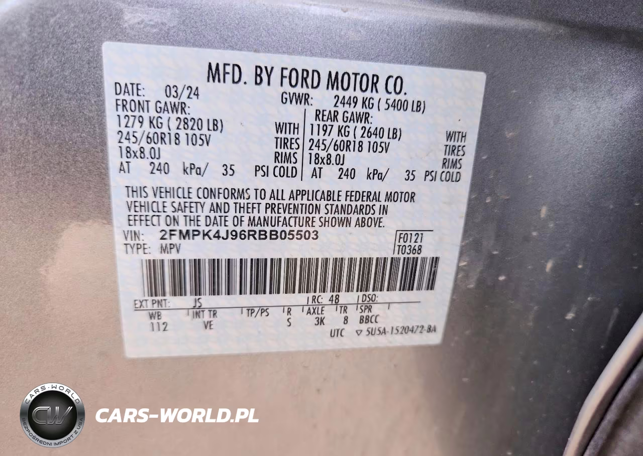 2024 Ford Edge Sel VIN:2FMPK4J96RBB05503 - 13