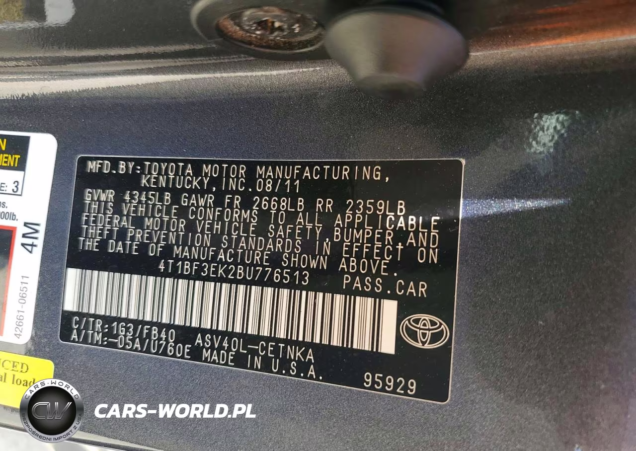 2011 Toyota Camry Le VIN:4T1BF3EK2BU776513 - 10