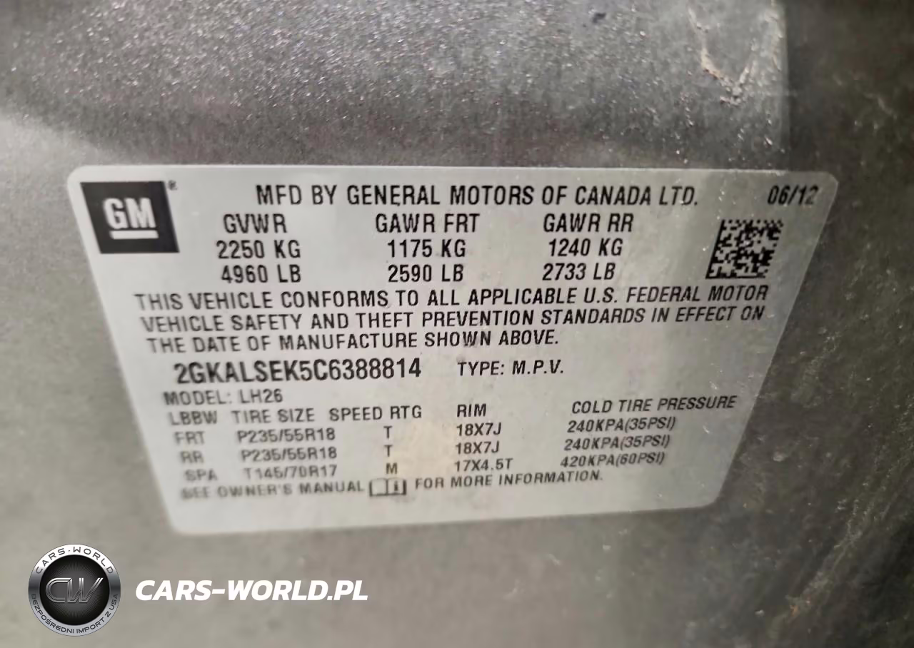 2012 GMC Terrain Sle VIN:2GKALSEK5C6388814 - 13
