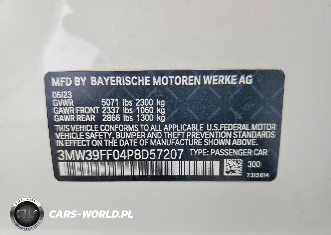 2023 BMW 330E VIN:3MW39FF04P8D57207 - 12